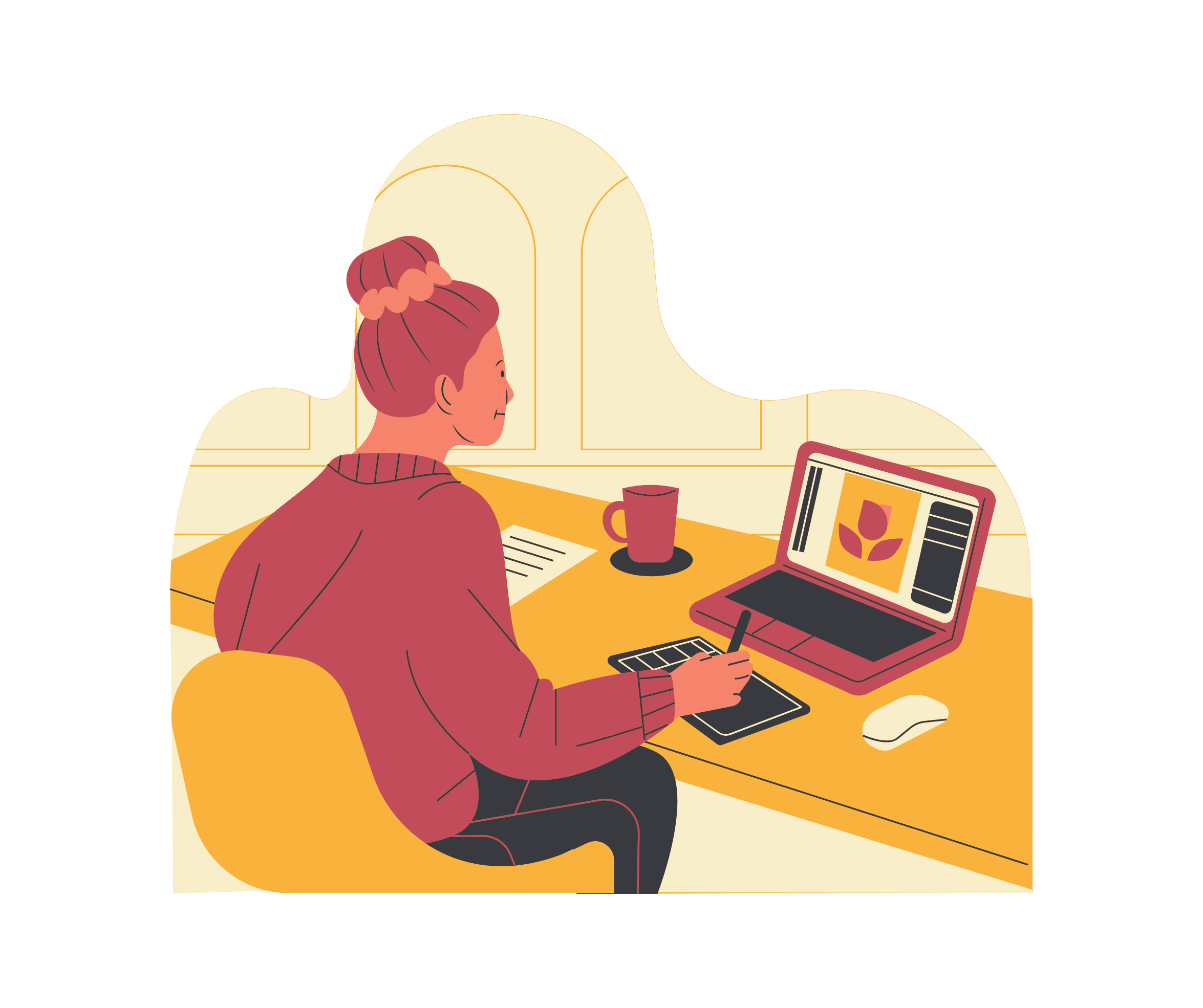 Woman working on laptop
